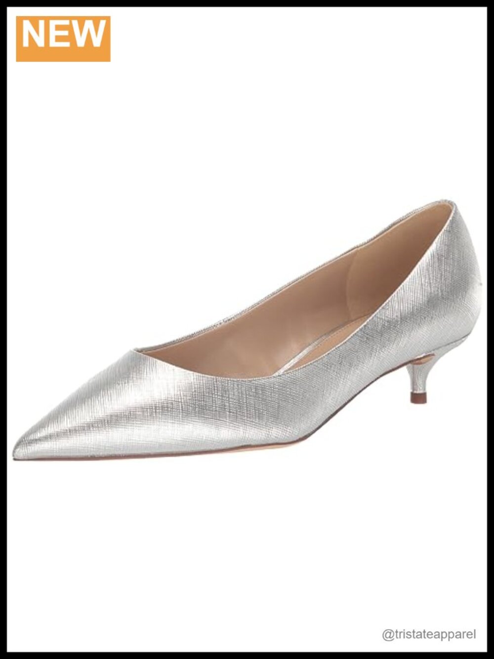 Solid Leather Kitten Heel Pointed Toe Pump